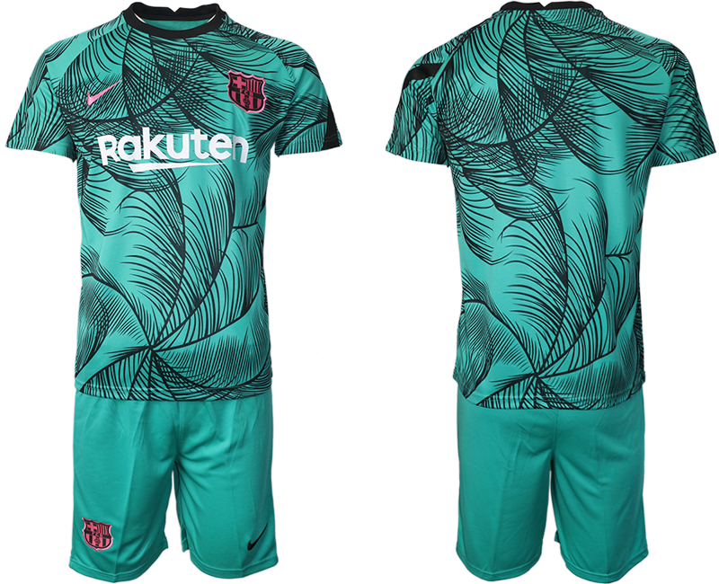 Men 2021 Barcelonagreen training suit soccer jerseys